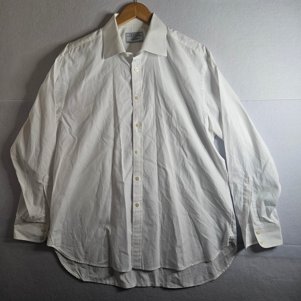 Charles Tyrwhitt Mens White Cotton Dress Shirt 17/35‎ Jermyn Street London L